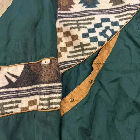 Vintage Ville Franche size M 90s Aztec Print Windbreaker Jacket #aztec - Picture 3 of 8